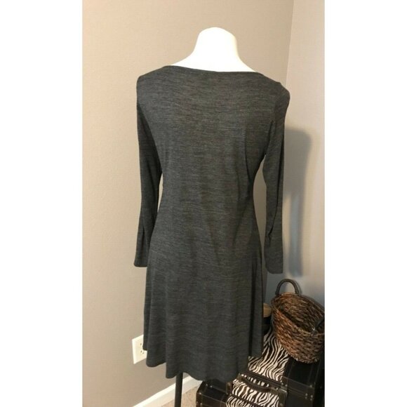 Eileen Fisher Dress Tunic Dark Gray XS TP extra small 0 2 4 Long Sleeve - Picture 2 of 4